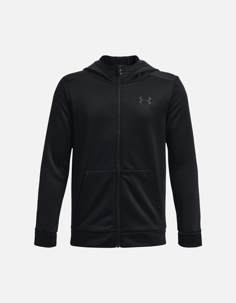 Youths Full Zip Fleece Hoodie (Black)