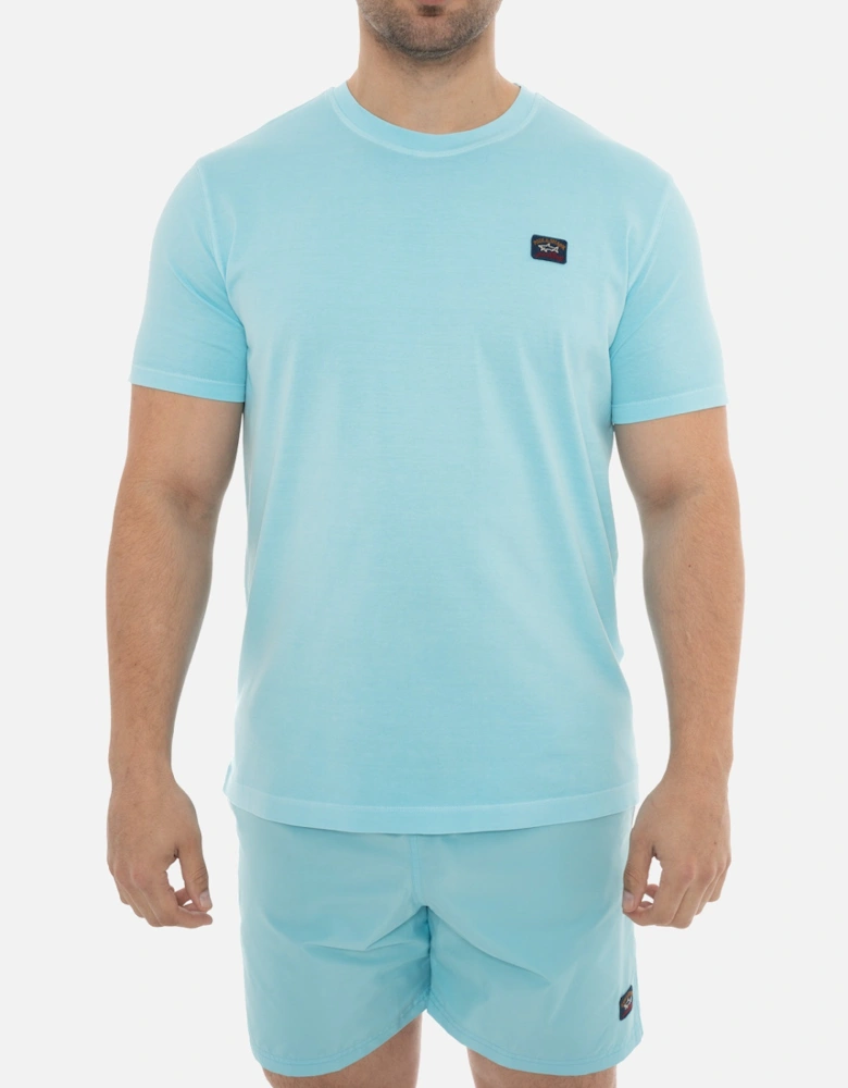 Embroidered Badge T-Shirt (Light Blue)