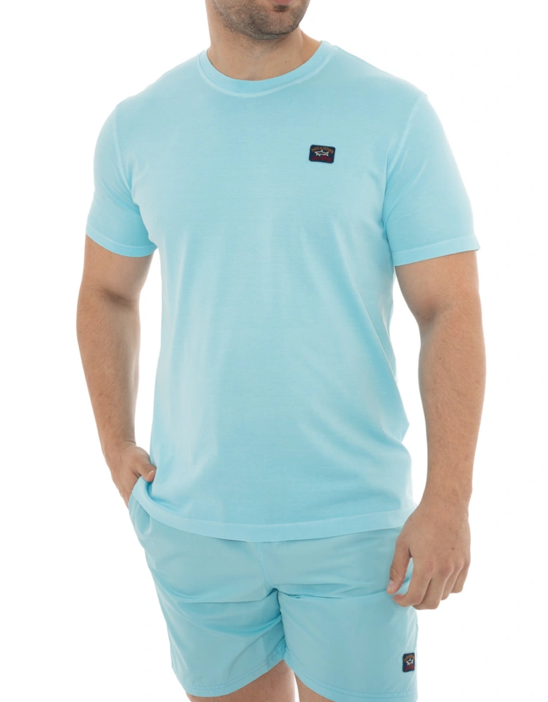 Embroidered Badge T-Shirt (Light Blue)