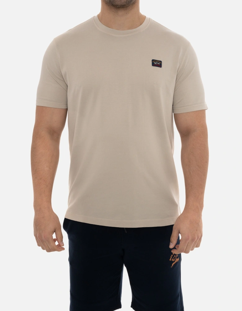 Embroidered Badge T-Shirt (Beige)