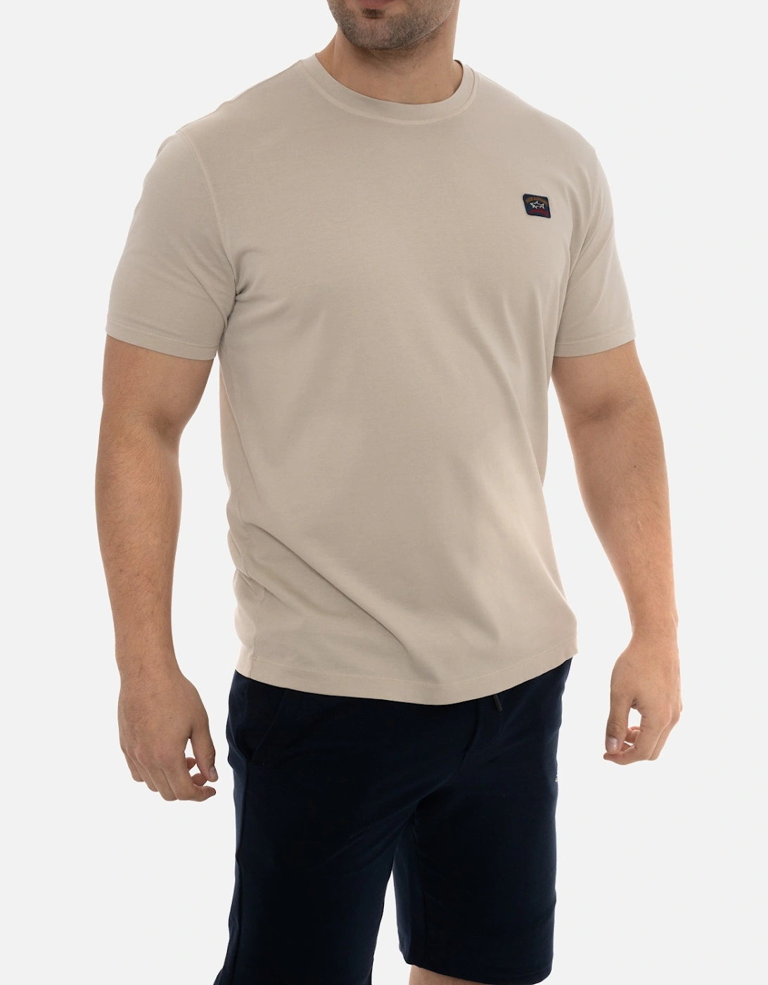 Embroidered Badge T-Shirt (Beige)