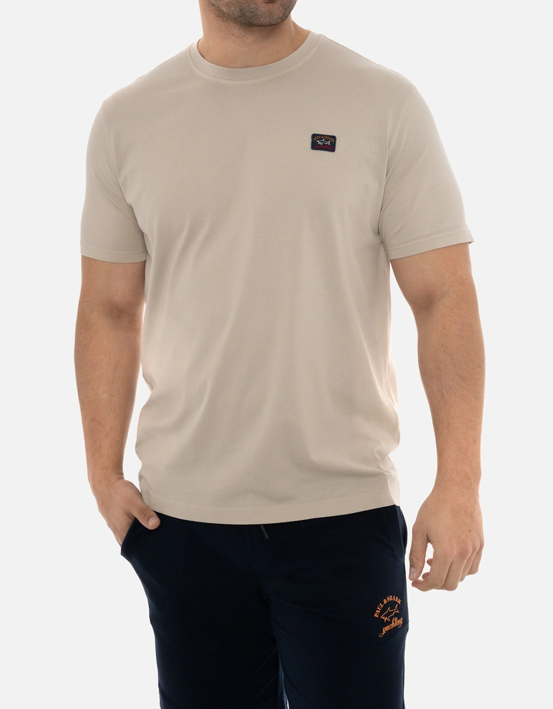 Embroidered Badge T-Shirt (Beige)