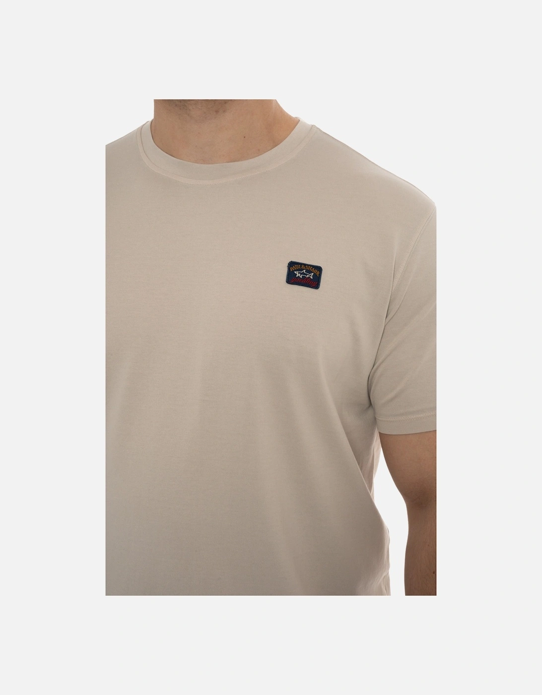 Embroidered Badge T-Shirt (Beige)