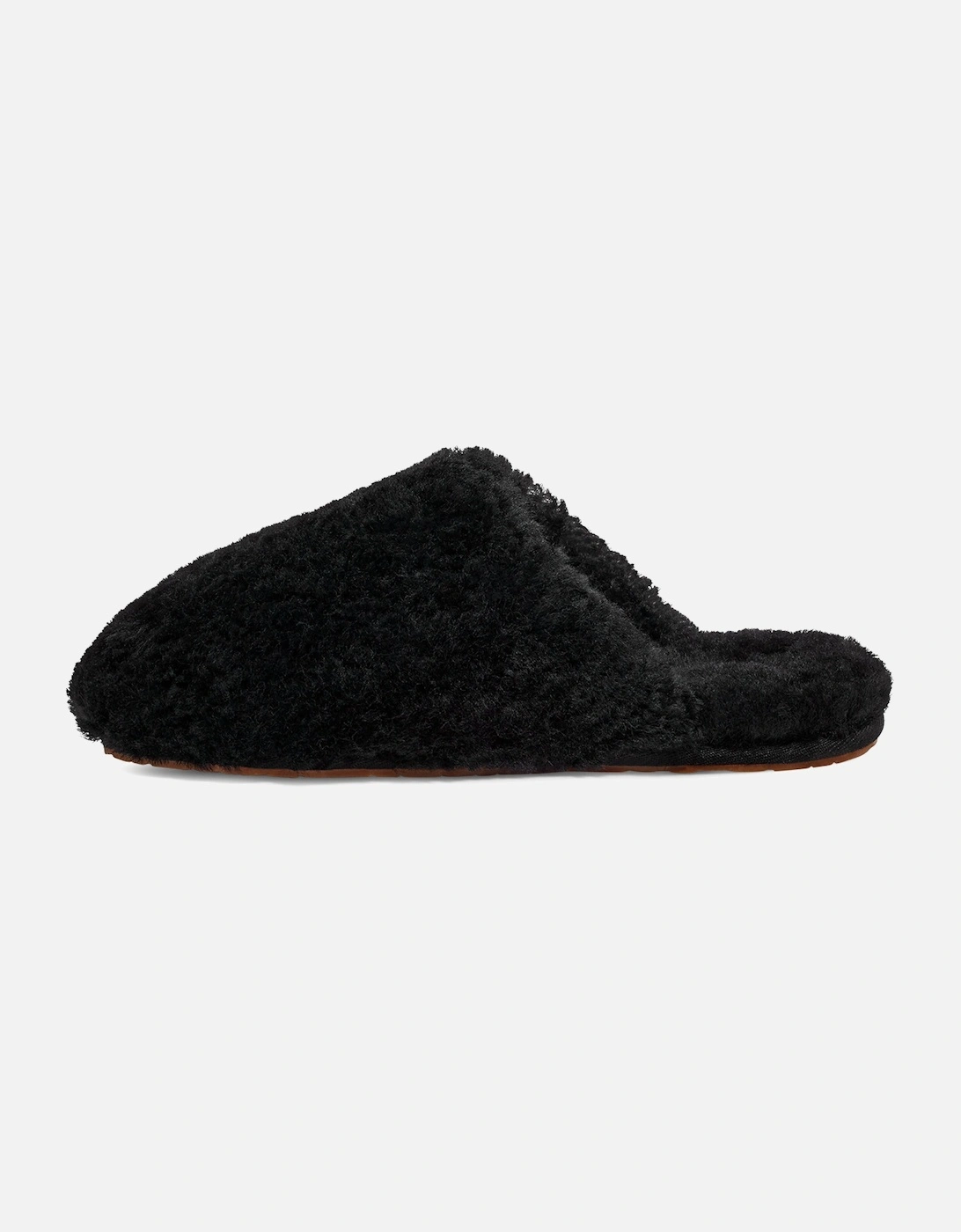 Womens Maxi Curly Slider Slippers (Black)
