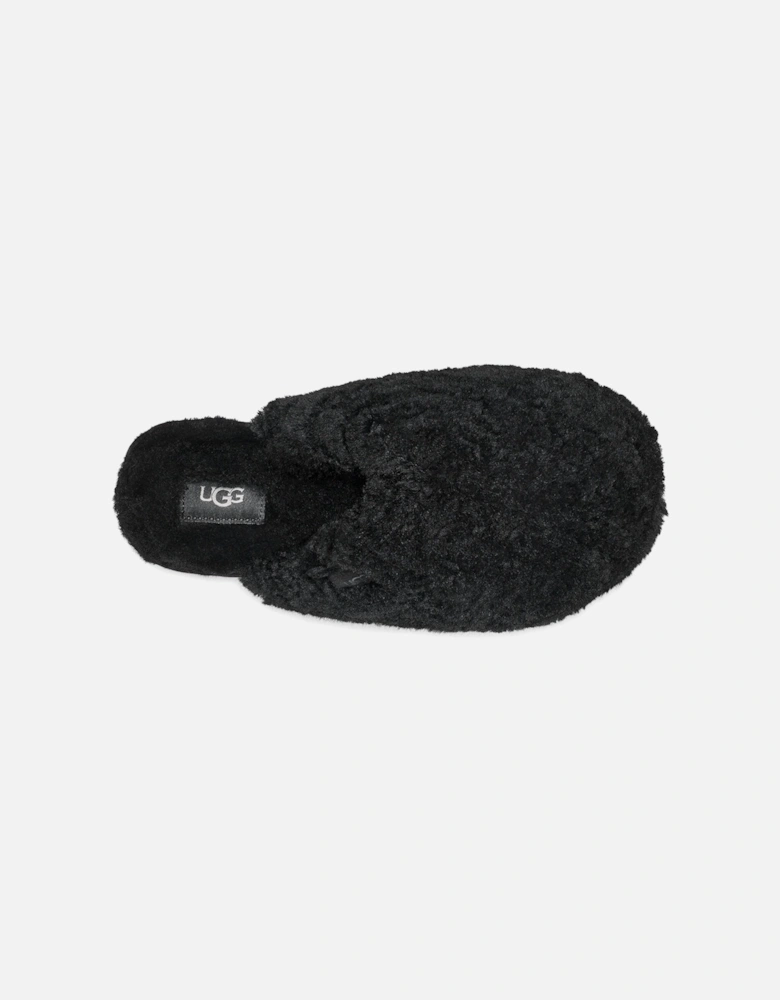 Womens Maxi Curly Slider Slippers (Black)