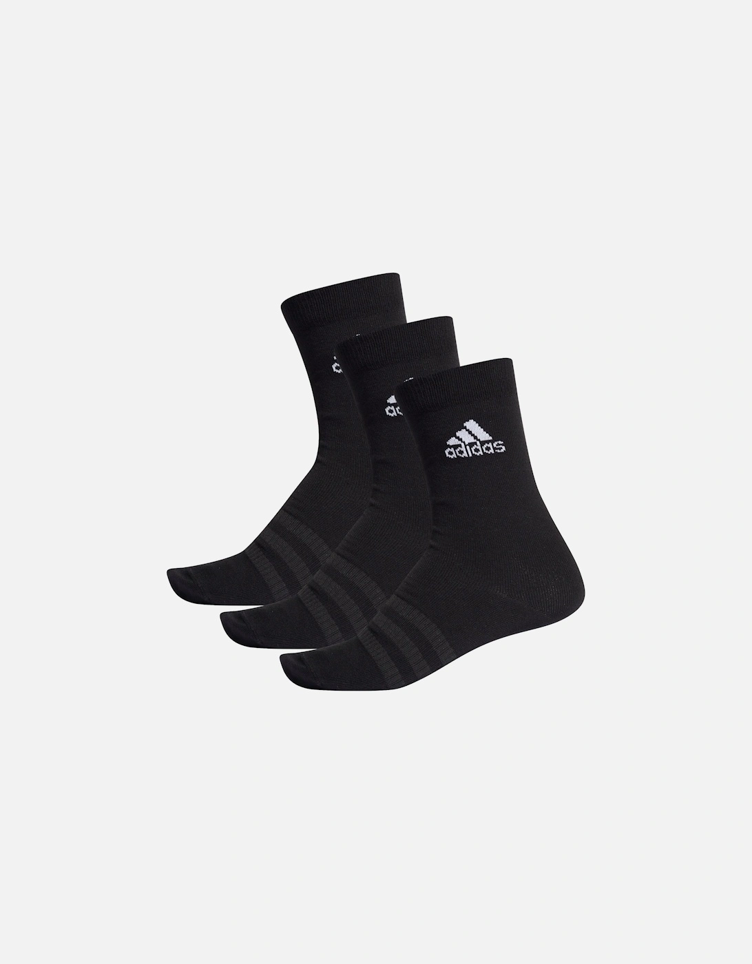 Performance Unisex 3-Stripe Lightweight Crew Socks (Black), 2 of 1