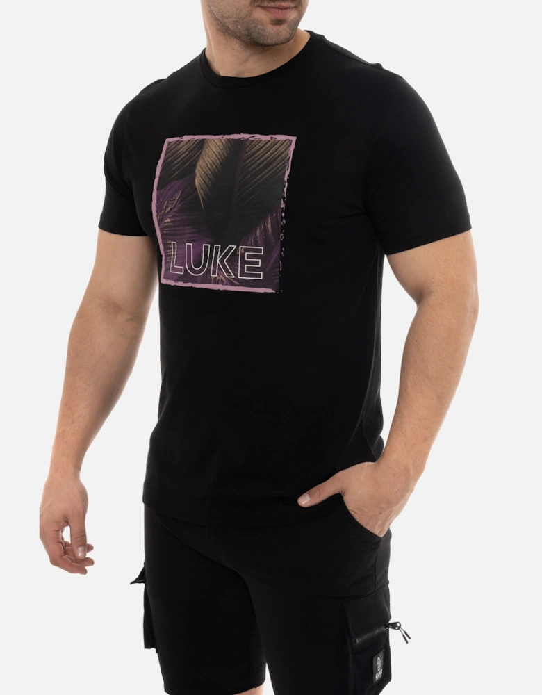 Luke Mens Coglin Printed Jersey T-Shirt (Black)