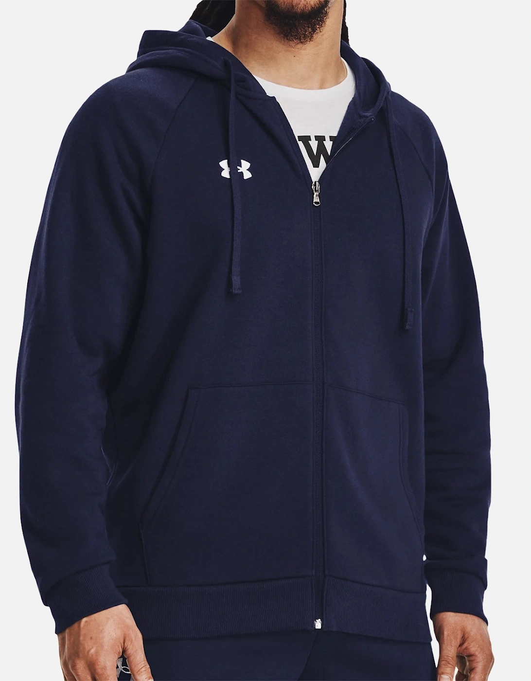 Mens Rival Fleece Full Zip Hoodie (Navy)