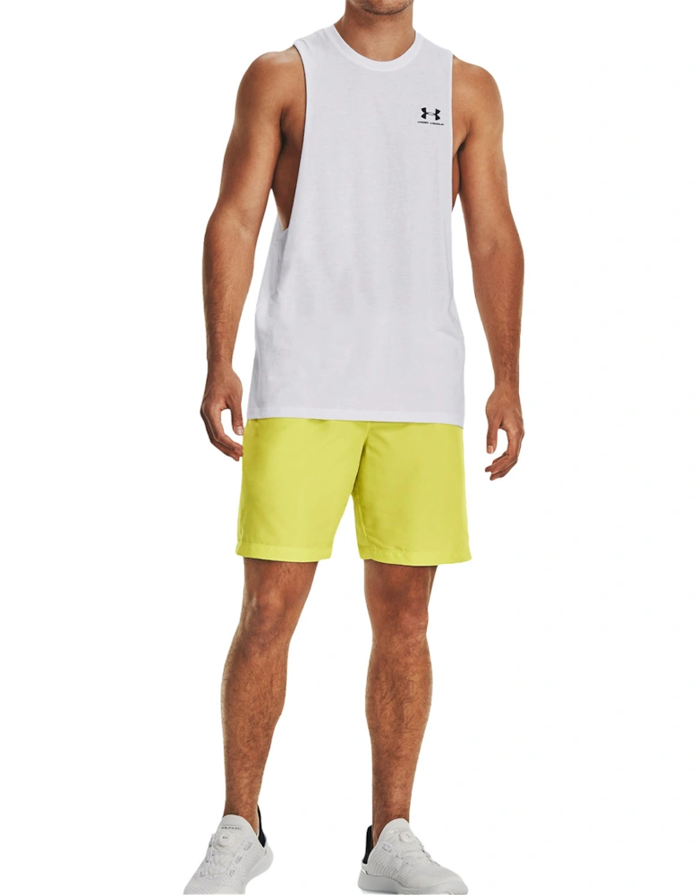 Mens Woven Graphic Shorts (Lime)