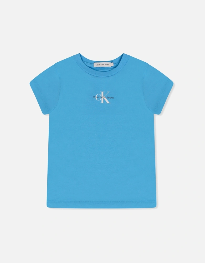 Girls Monogram T-Shirt (Blue)