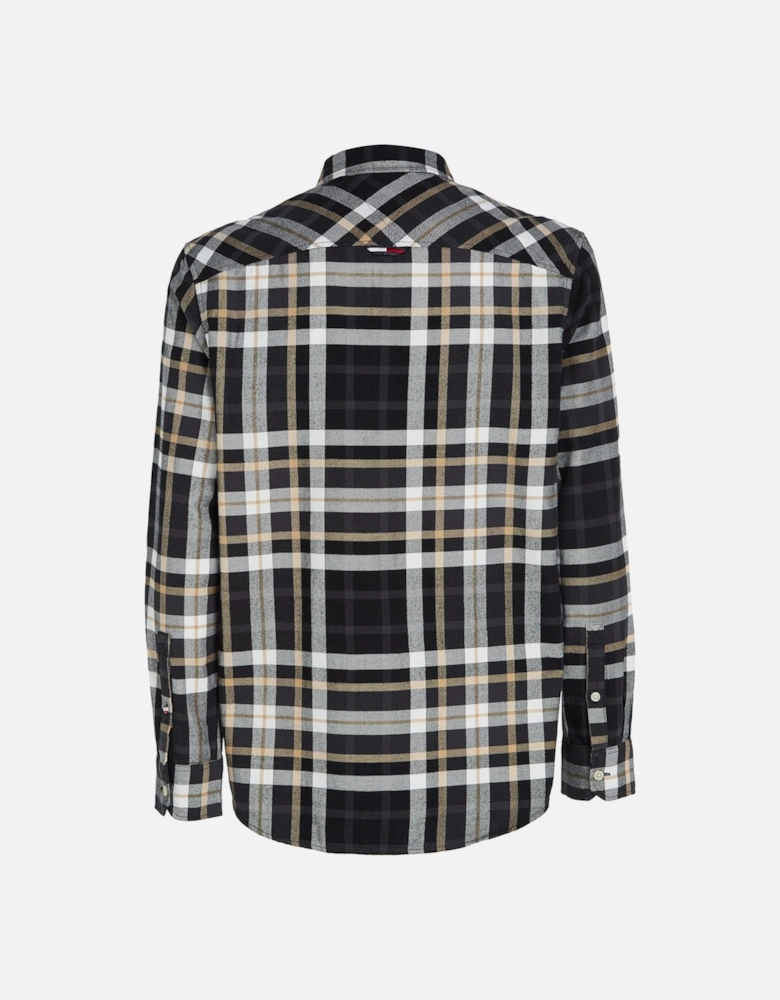 Mens Classic Essential Check Shirt (Black)