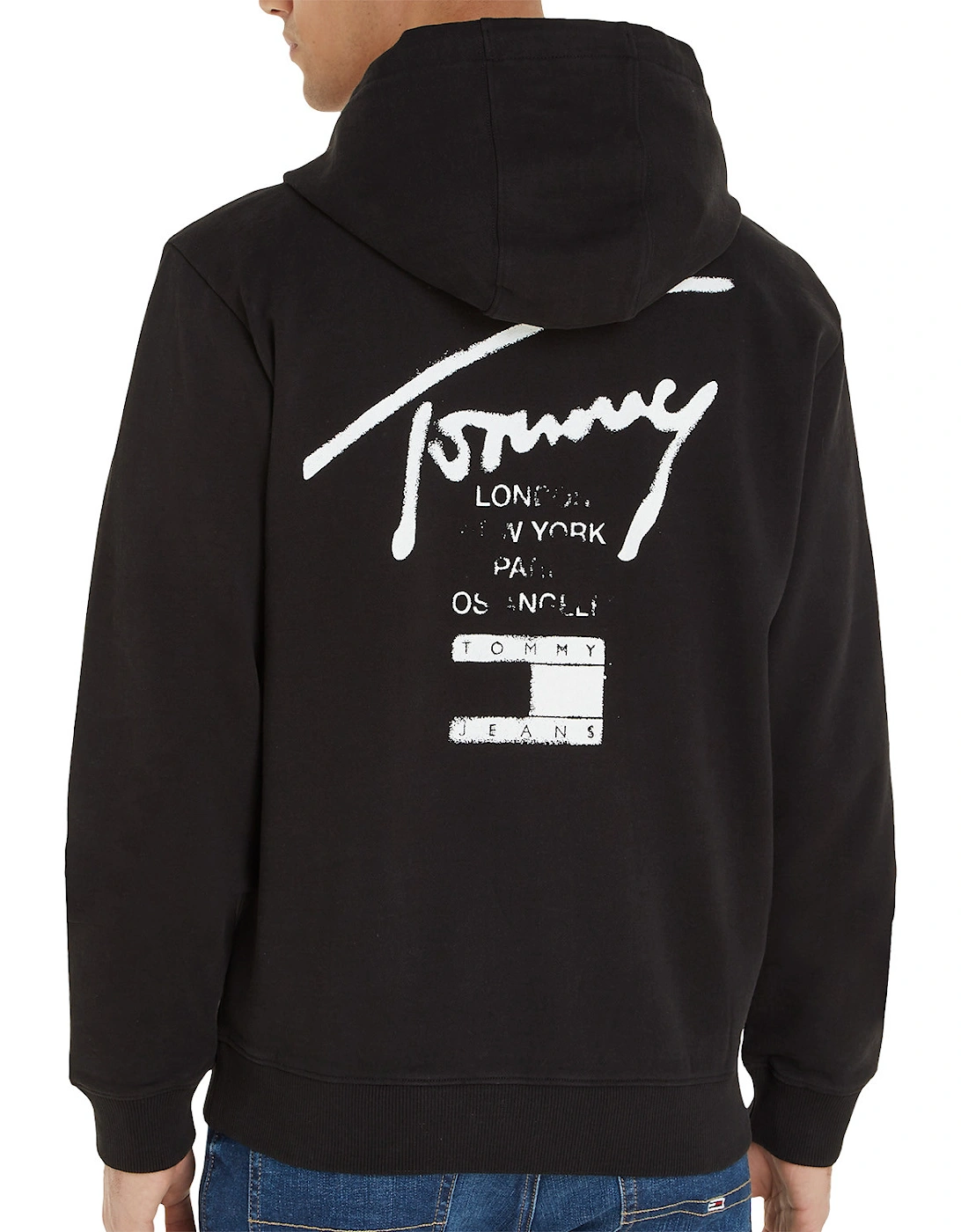 Mens Spray Logo Full Zip Hoodie (Black)