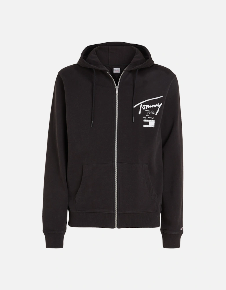 Mens Spray Logo Full Zip Hoodie (Black)