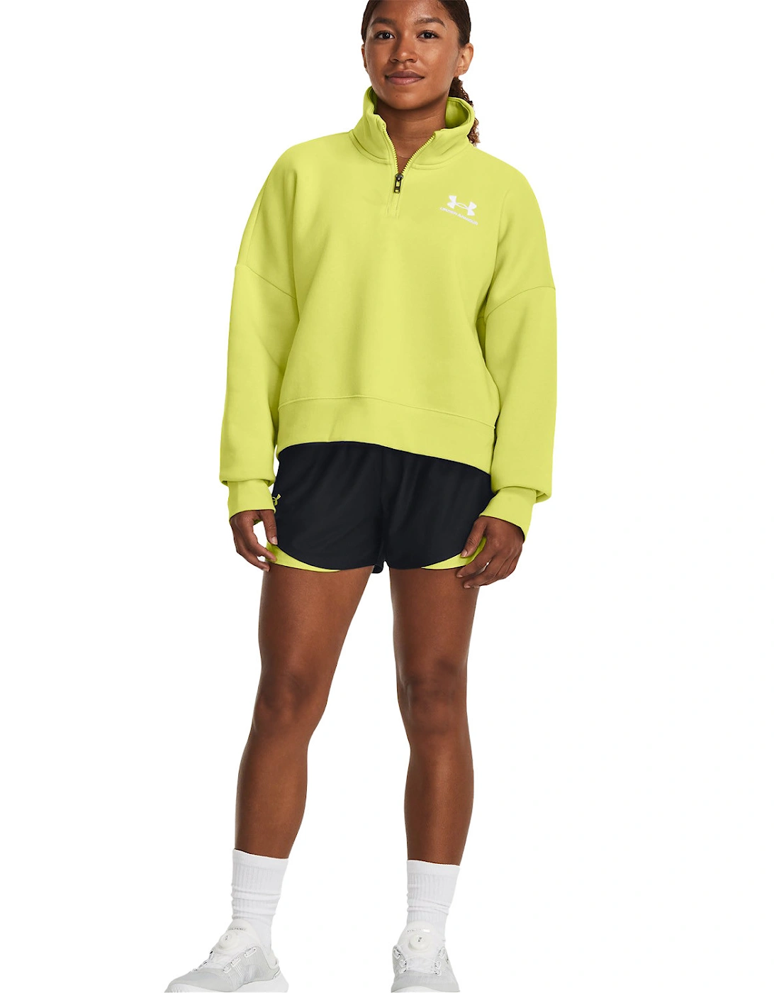 Womens Play Up Shorts 3.0 (Black/Lime)