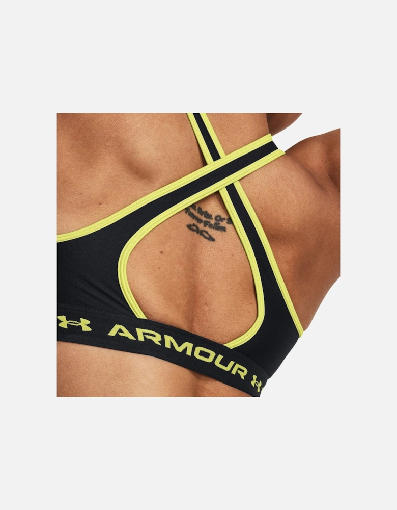 Womens Cross Back Sports Bra (Black/Lime)