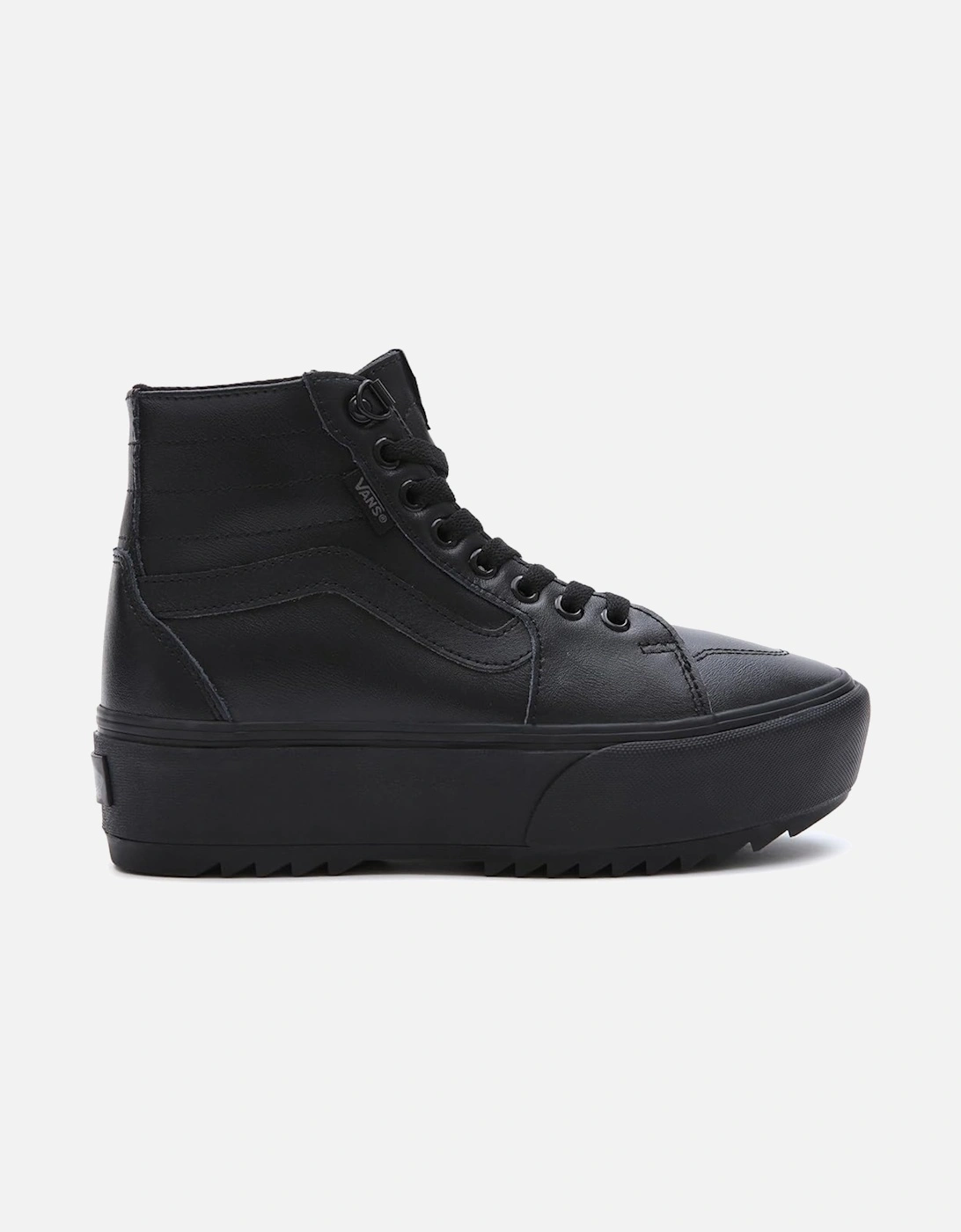 Womens Filmore Hi-Tapered Leather Trainers (All Black), 7 of 6