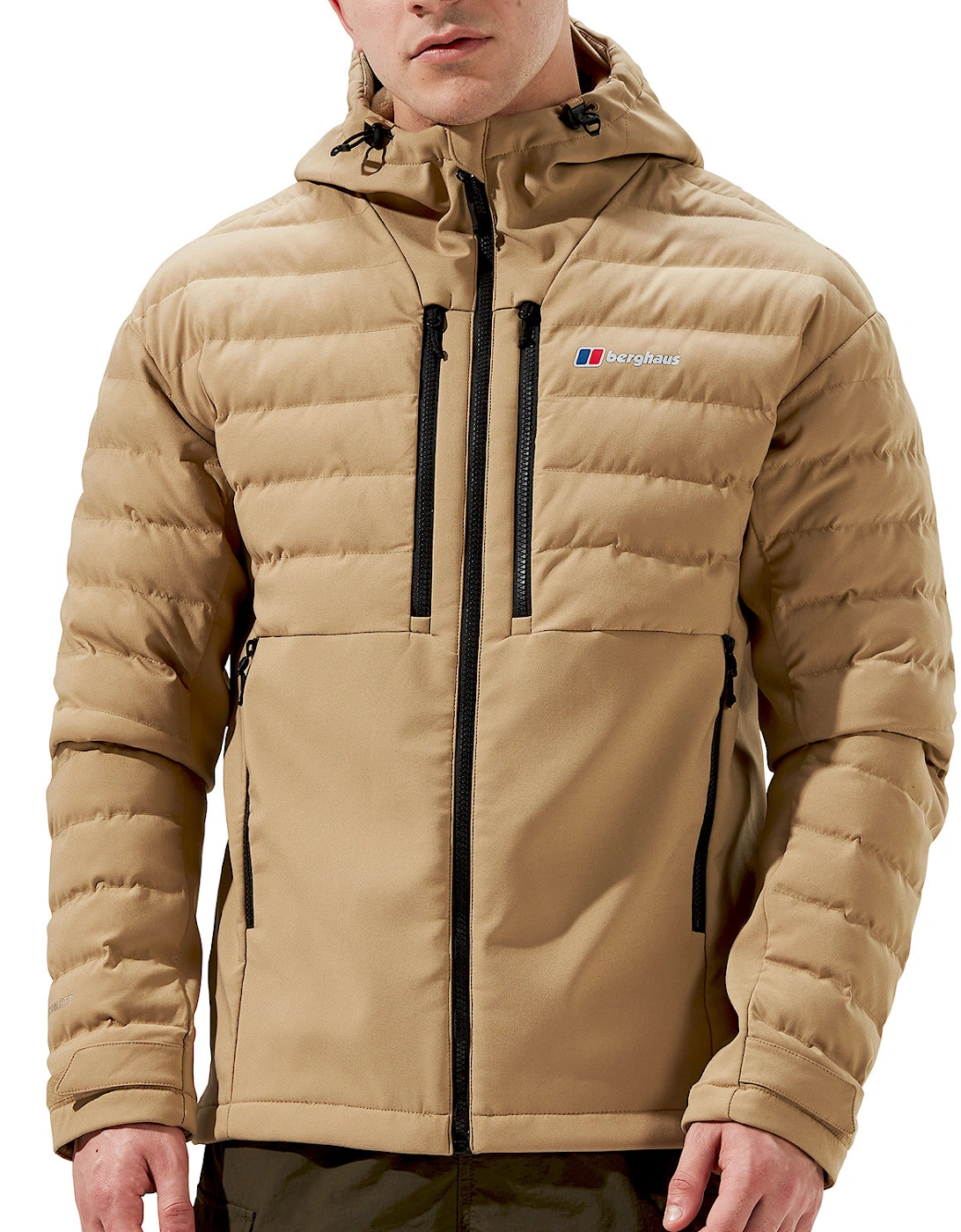 Mens Theran Hybrid Hooded Jacket (Natural)