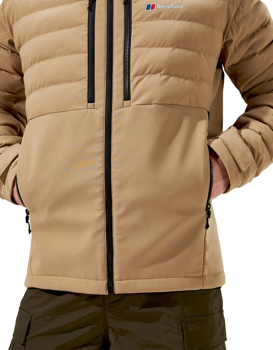 Mens Theran Hybrid Hooded Jacket (Natural)