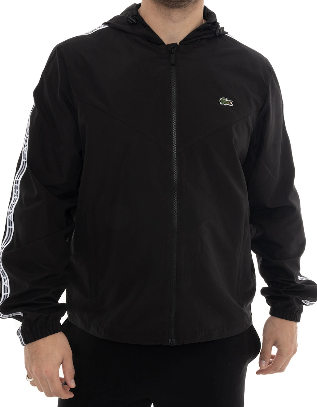 Mens Taped Sleeve Logo Jacket (Black), 7 of 6