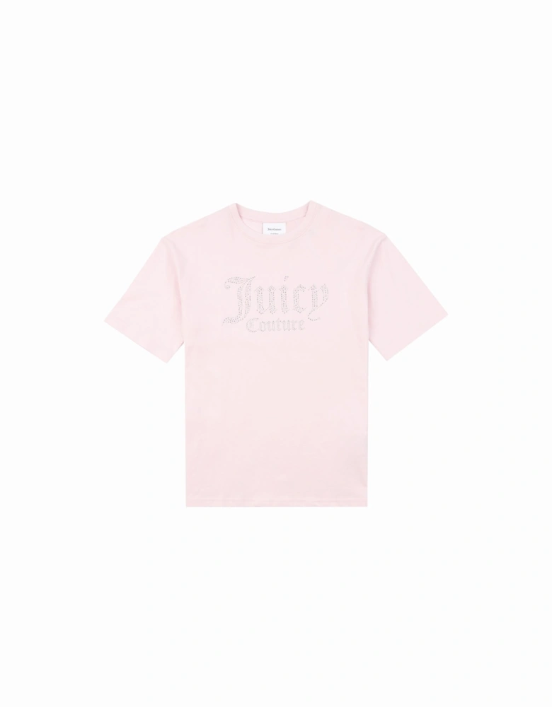 Youths Diamante T-Shirt (Pink)