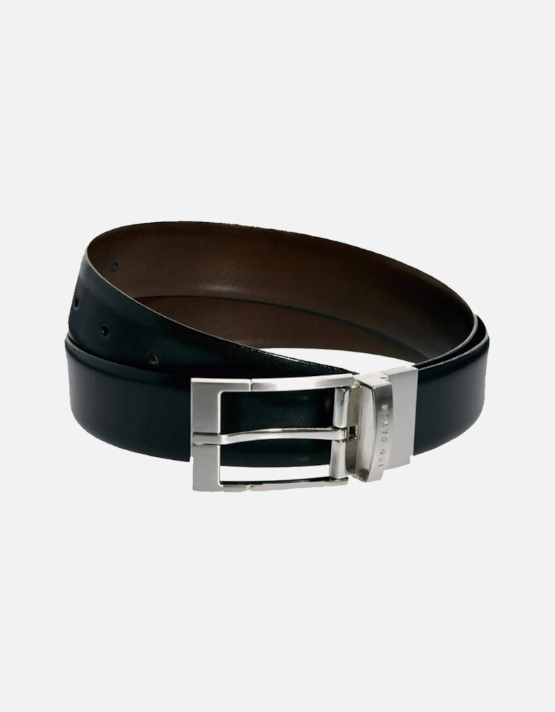 Mens Connary Reversible Leather Belt  (Black)