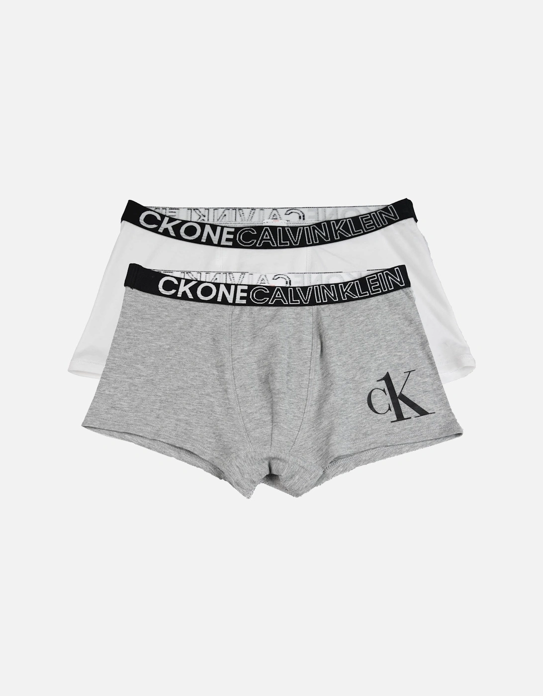 CK One Juniors 2-Pack Boxer Shorts (Grey/White), 2 of 1