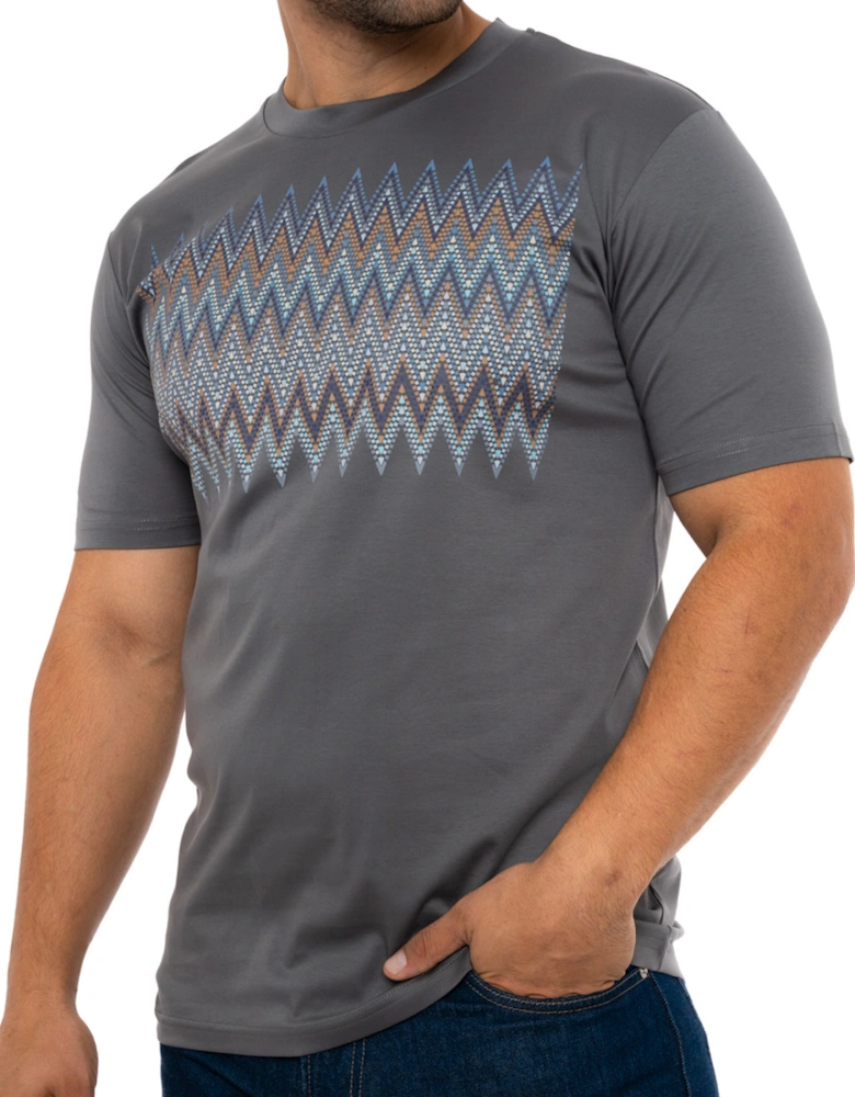 Mens Mosaic Zig T-Shirt (Blush Grey)