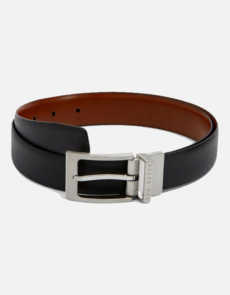 Mens Karmer Reversible Leather Belt  (Black)
