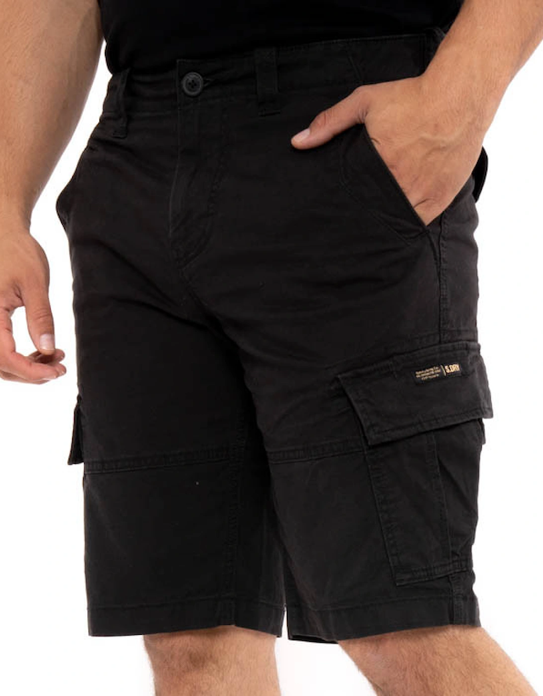 Mens Vintage Core Cargo Shorts (Black), 5 of 4