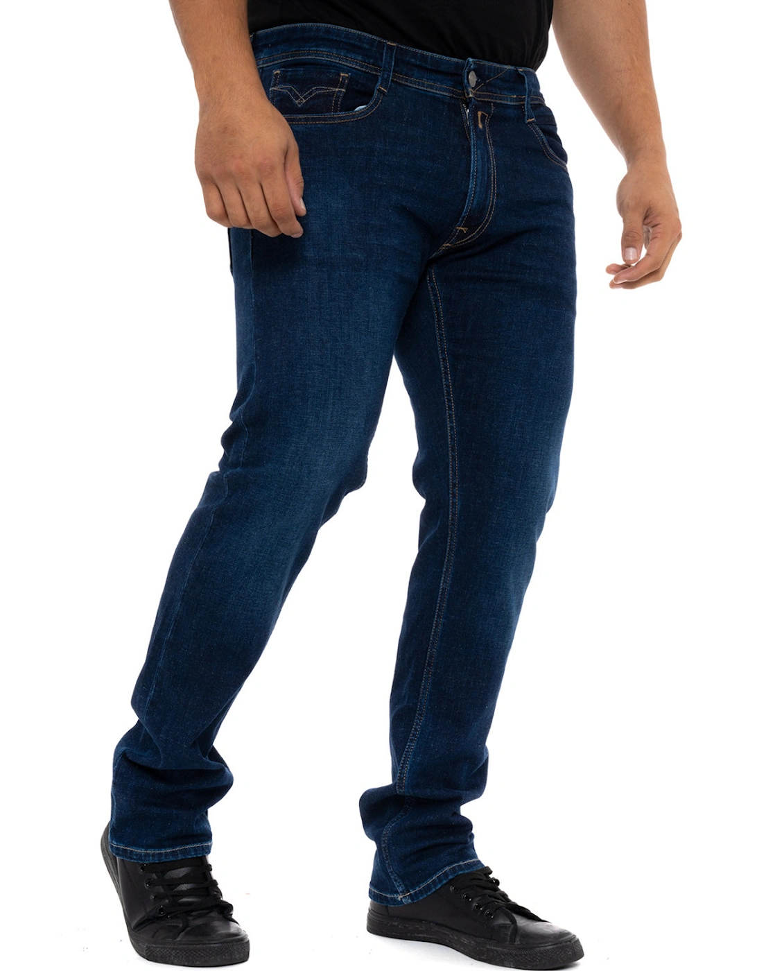 Mens Rocco Comfort Fit Jeans (Dark Blue)