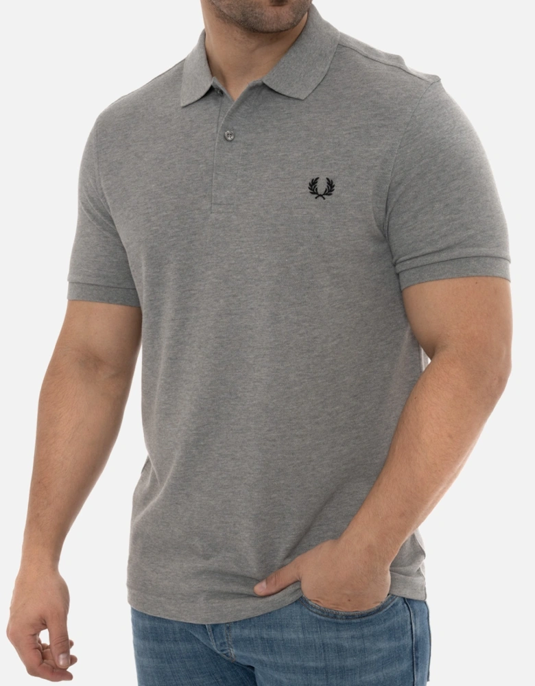 Mens Plain Polo Shirt (Steel Grey)