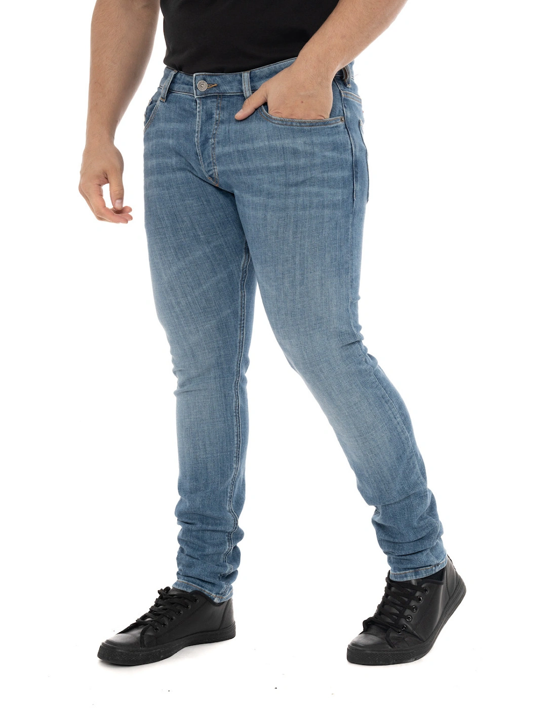 Mens D-Luster Slim Jeans (Worn Denim Blue)