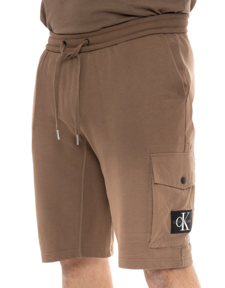 Mens Monologo Badge Hawk Shorts (Brown)