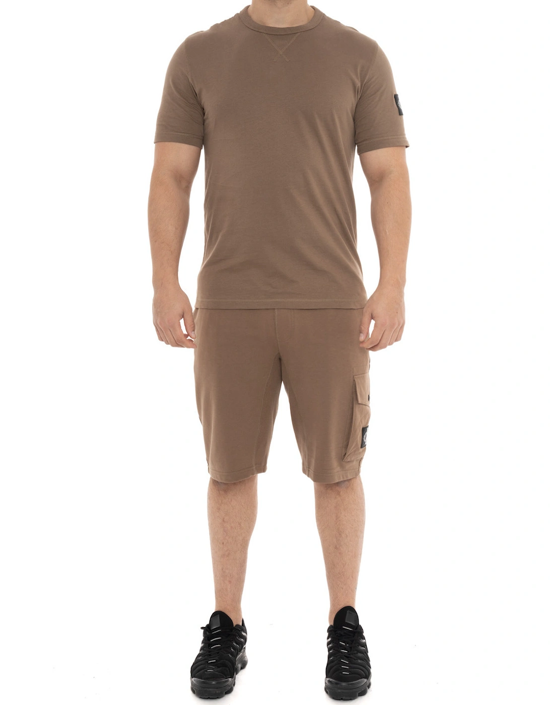 Mens Monologo Badge Hawk Shorts (Brown)