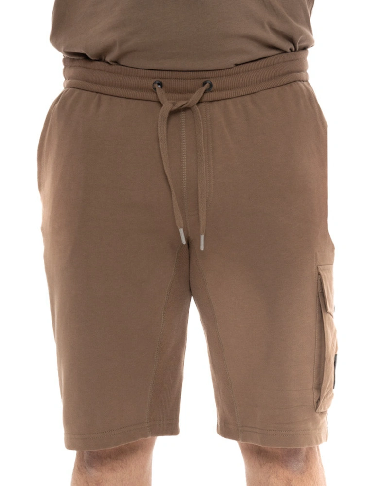 Mens Monologo Badge Hawk Shorts (Brown)