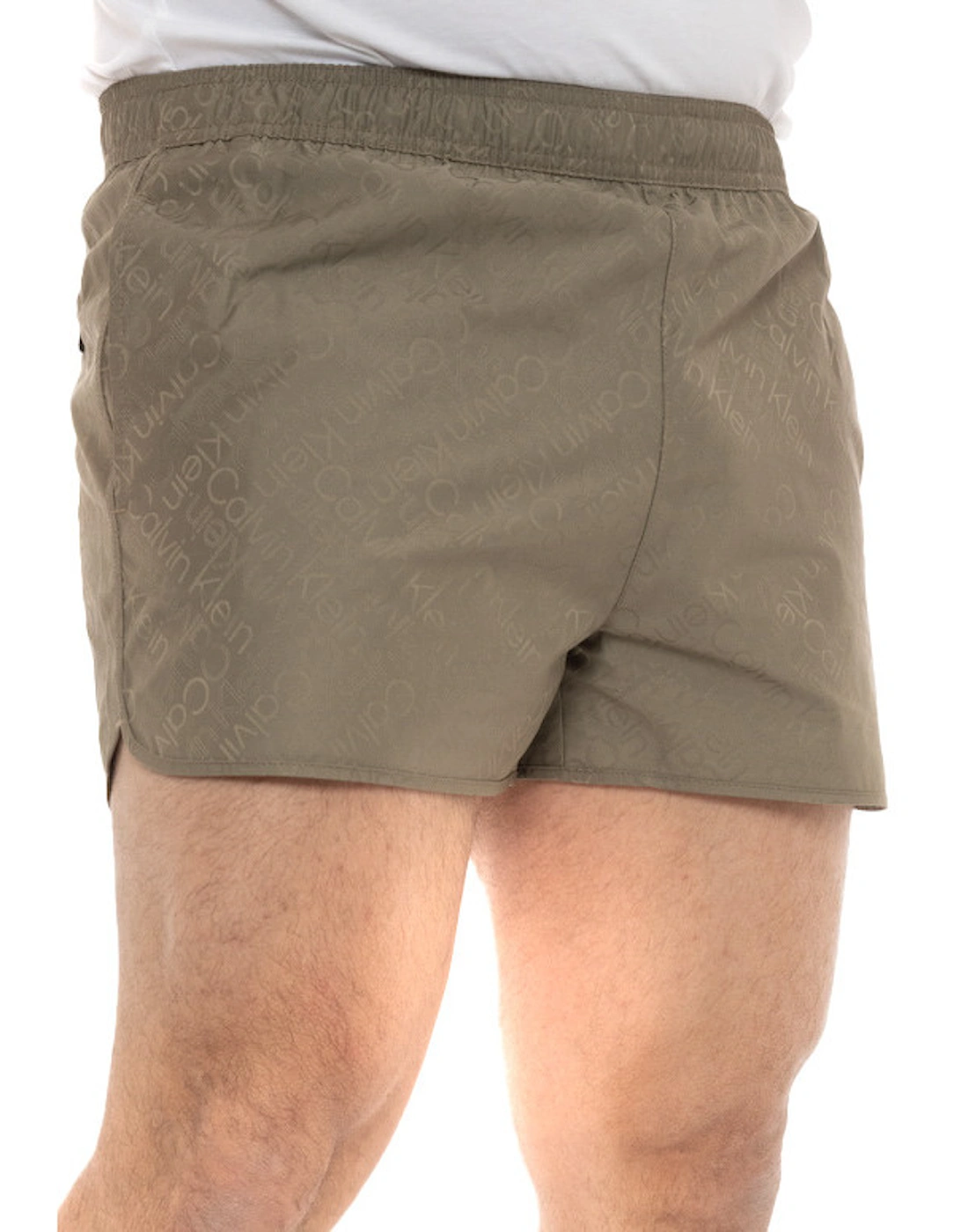 Mens Short Runner Swim Shorts (Olive)