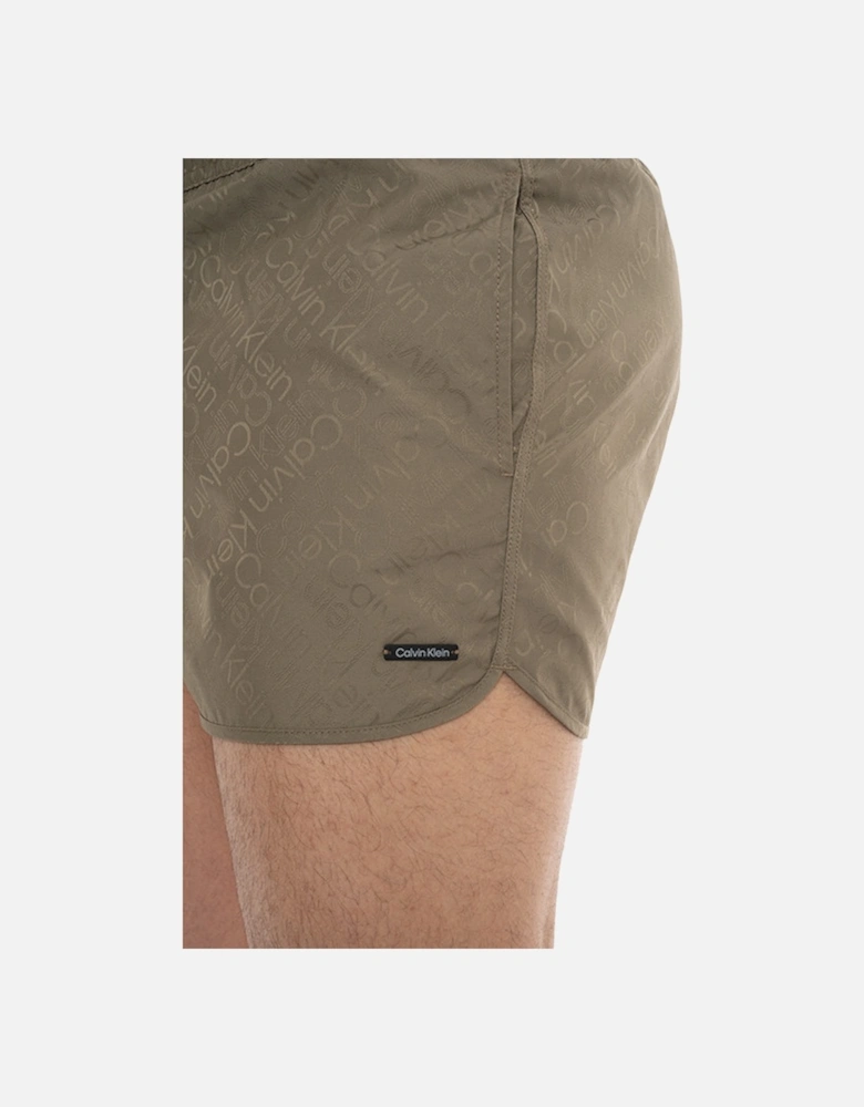 Mens Short Runner Swim Shorts (Olive)