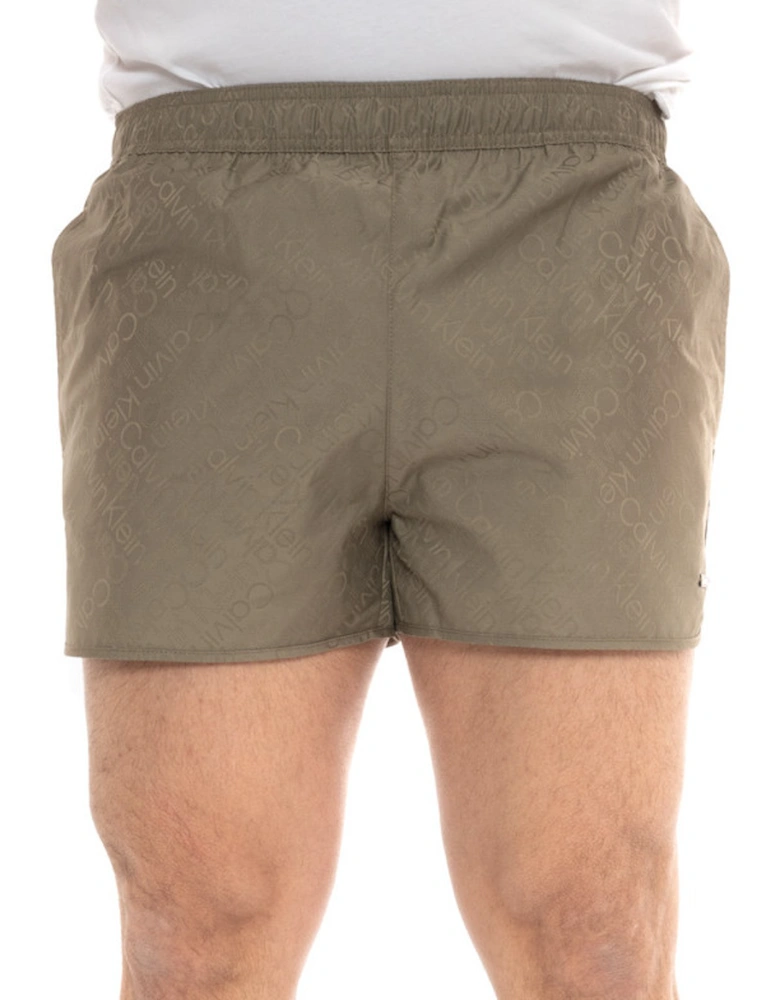 Mens Short Runner Swim Shorts (Olive)