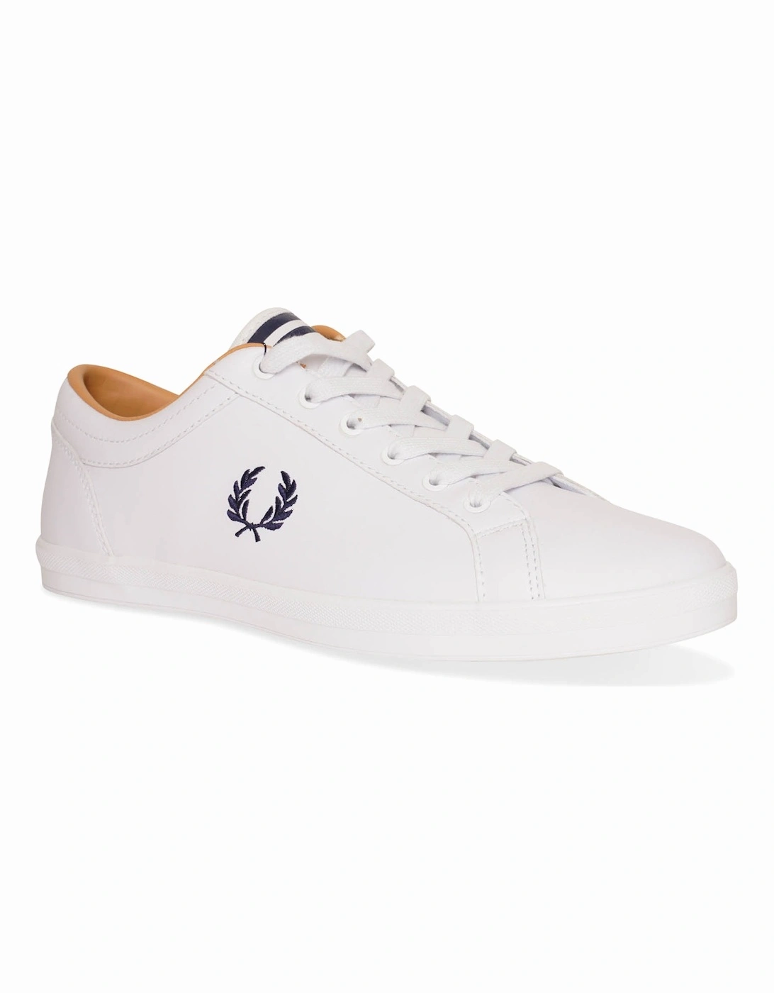 Mens Baseline Leather Trainer (White), 4 of 3