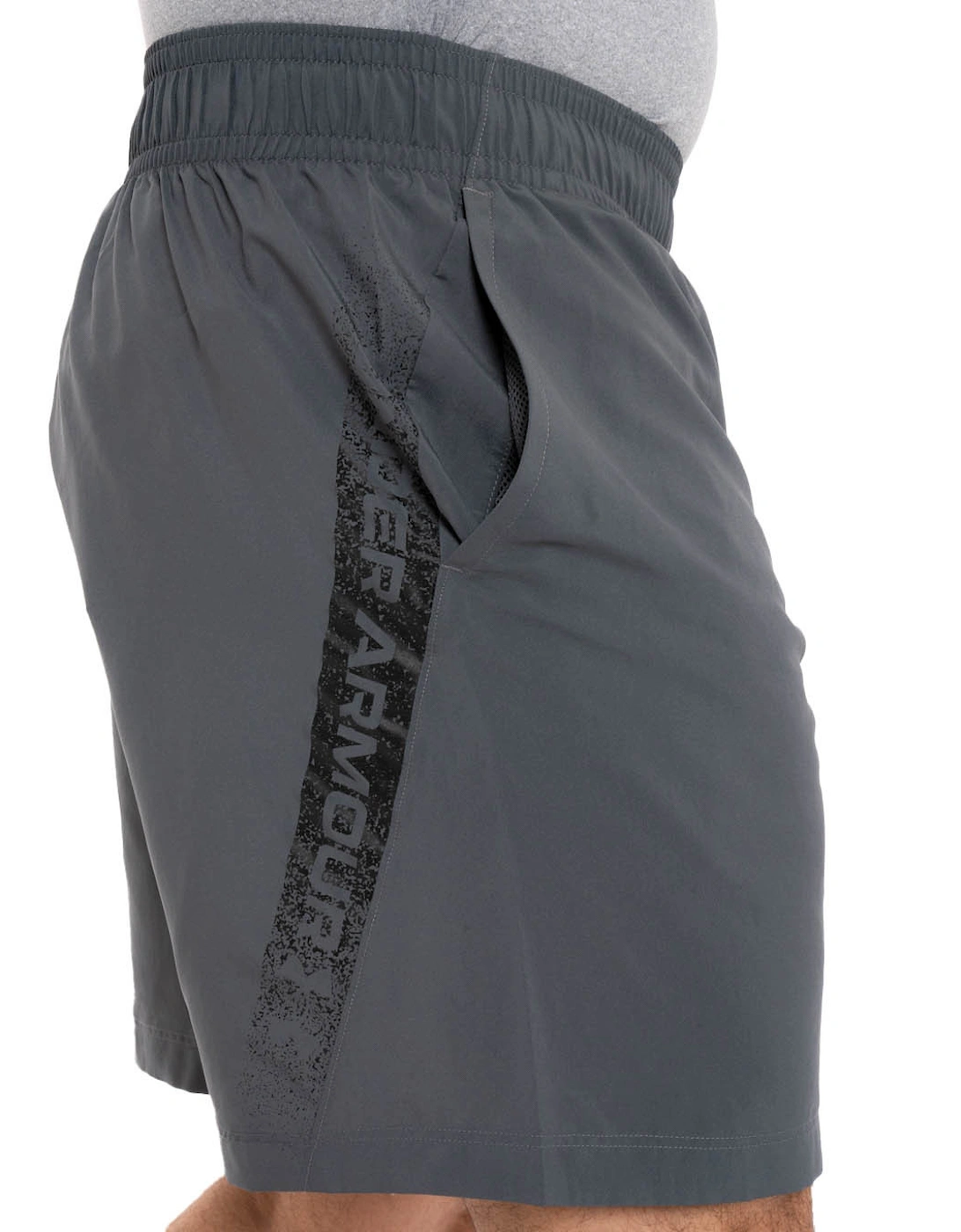 Mens Woven Graphic Shorts (Grey)