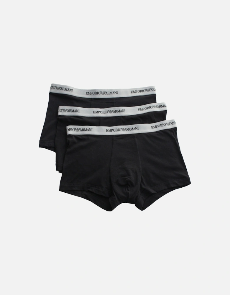 Loungewear Mens 3 Pack Stretch Boxer Shorts (Black)