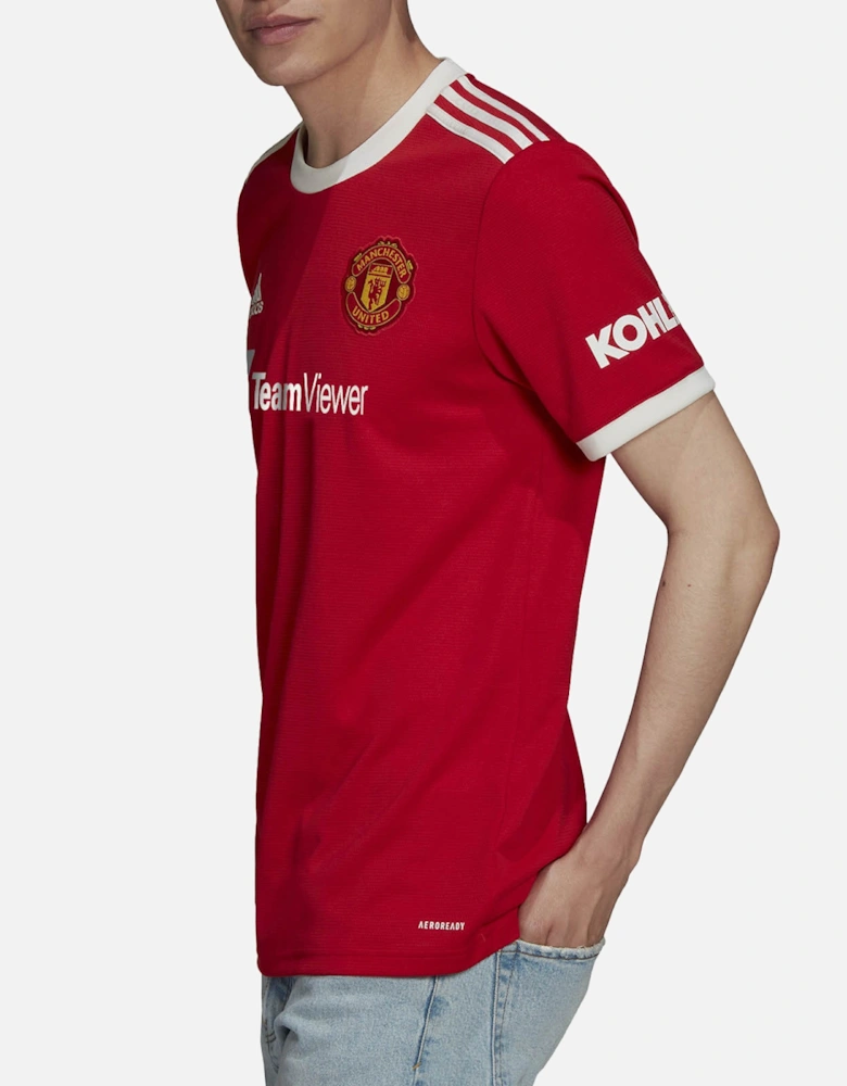 Performance Mens Manchester United 2021/2022 Home Shirt (Red)