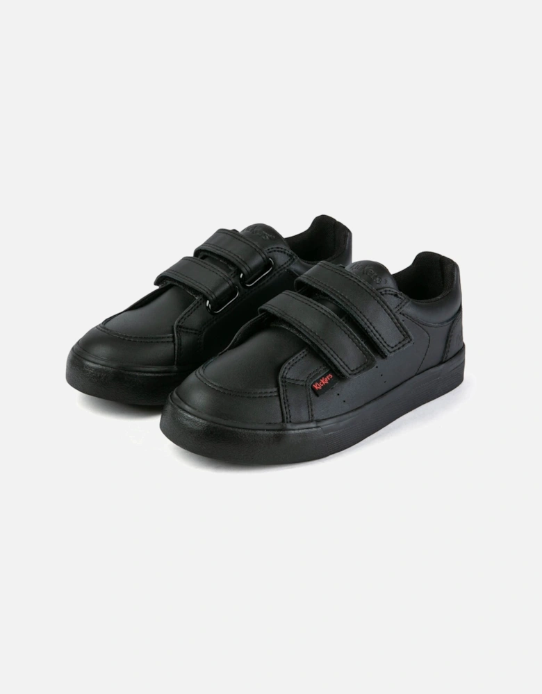 Juniors Tovni Twin Flex Leather Shoes (Black)