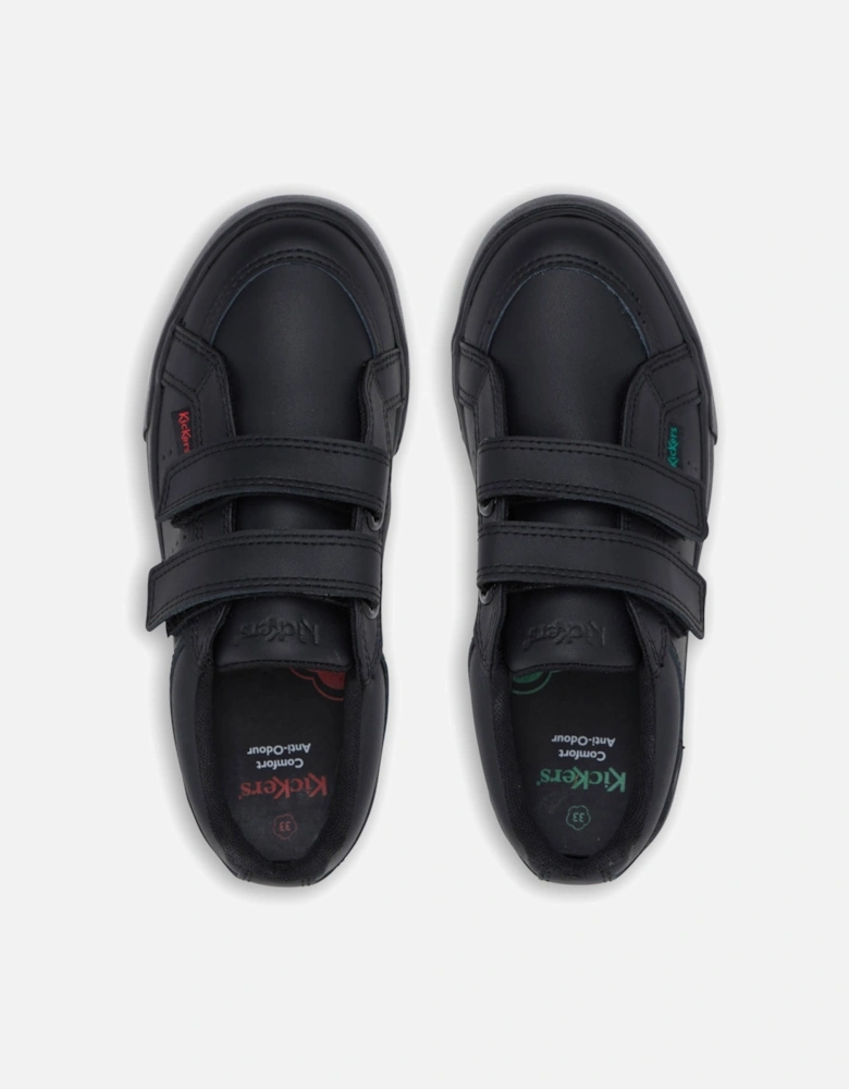Juniors Tovni Twin Flex Leather Shoes (Black)