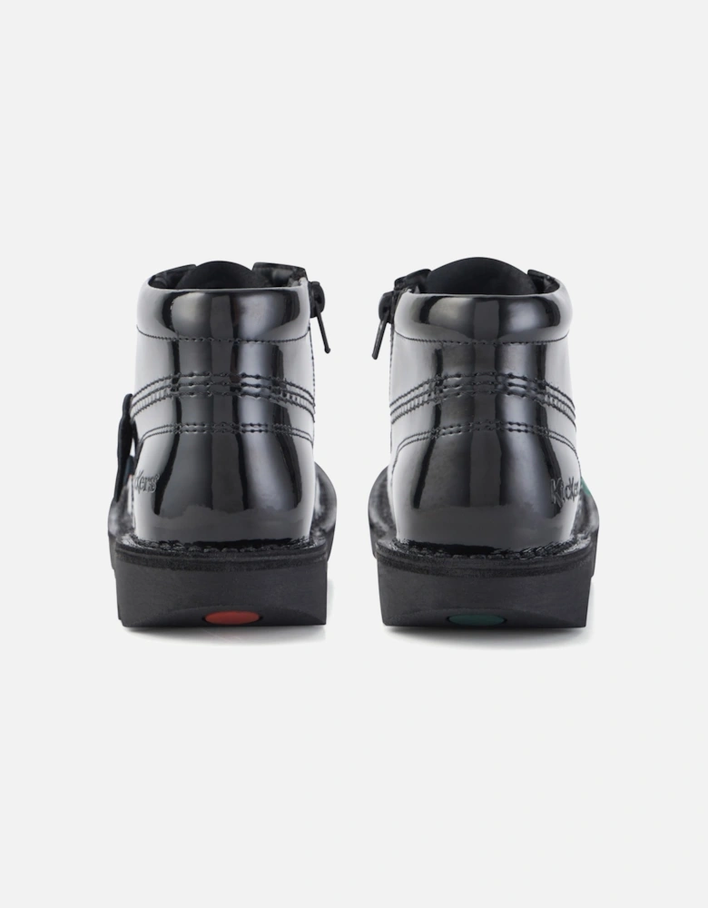 Juniors Kick Hi Zip Patent Shoes (Black)