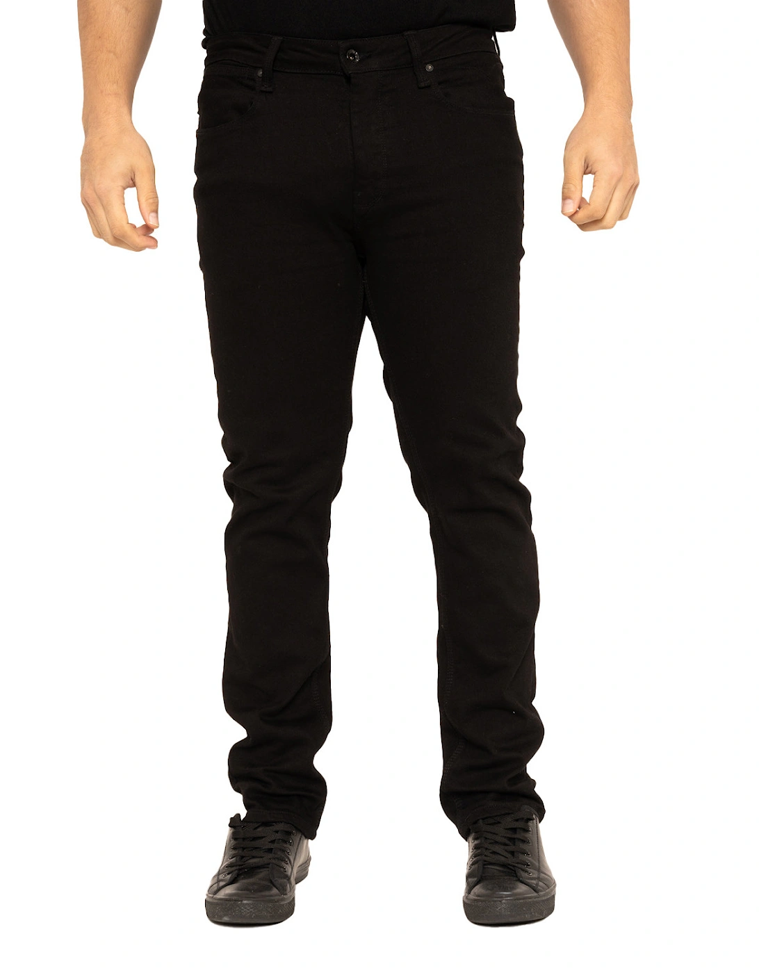 Luke Mens Freddy Slim Straight 5 Pocket Jeans (Black), 8 of 7