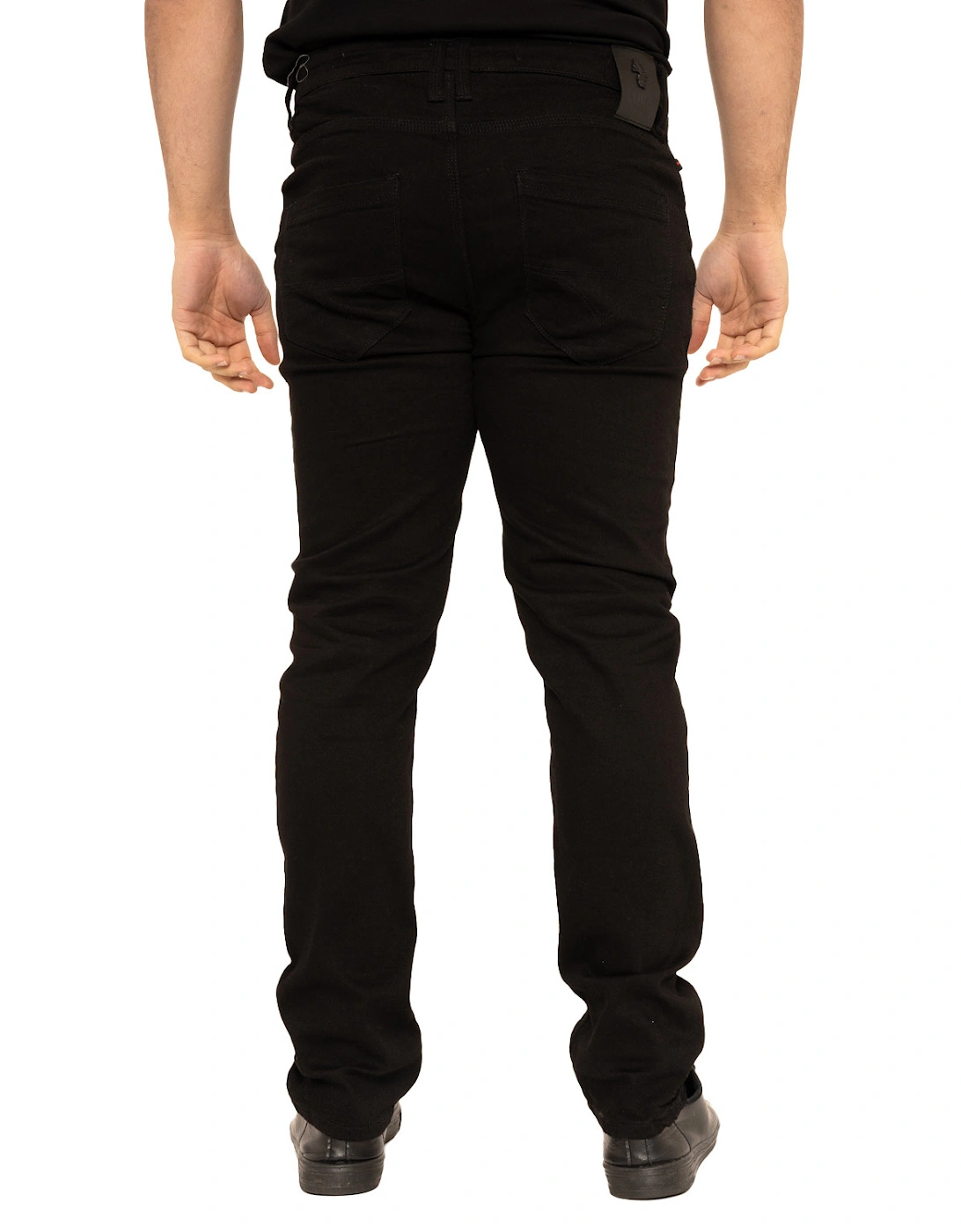 Luke Mens Freddy Slim Straight 5 Pocket Jeans (Black)