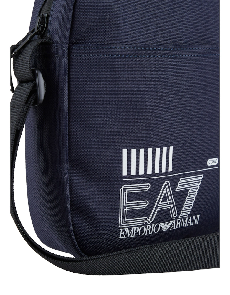 Mens Small Pouch Shoulder Bag (Navy/White)