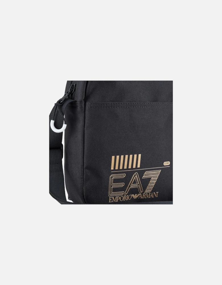 Mens Small Pouch Shoulder Bag (Black/Gold)