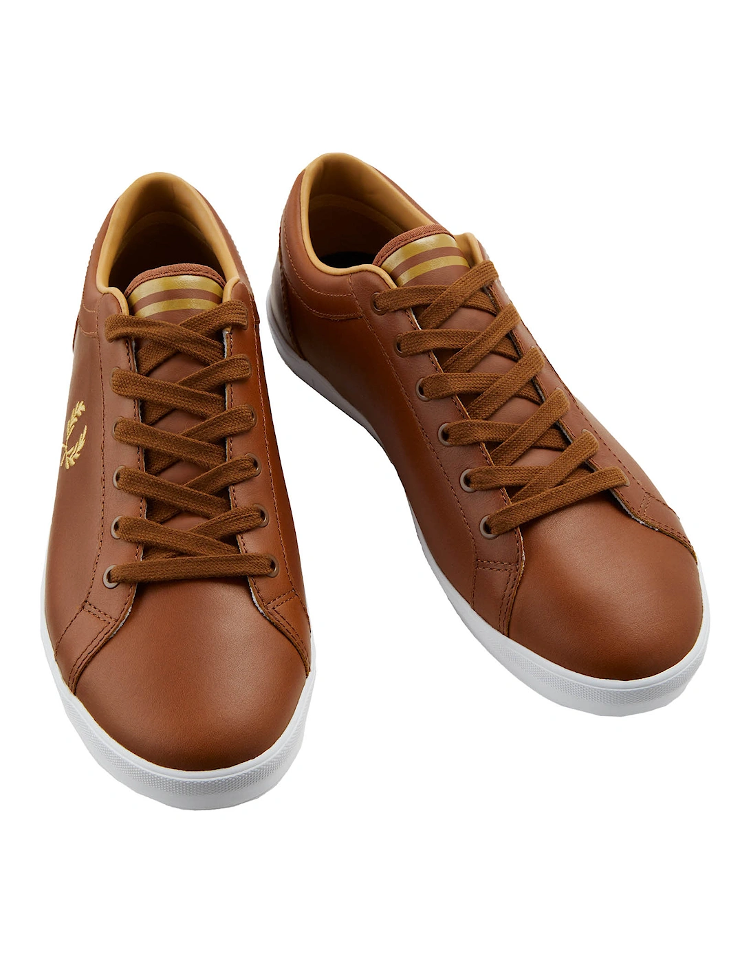 Mens Baseline Leather Trainers (Tan)